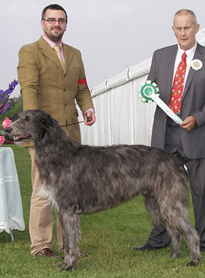 Mr A Morton & Mr J Morgan Ch Cotherstone Shot And Steel with group judge Mr B Reynolds-Frost