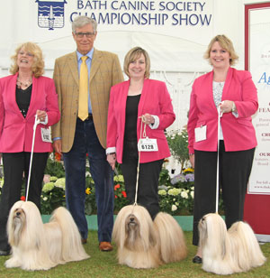 Anderson - Lhasa Apso with group judge Mr K S Wilberg