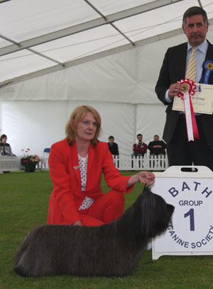 Mrs S Breeze Ch Salena The Special One with group judge Mr J Horswell 
