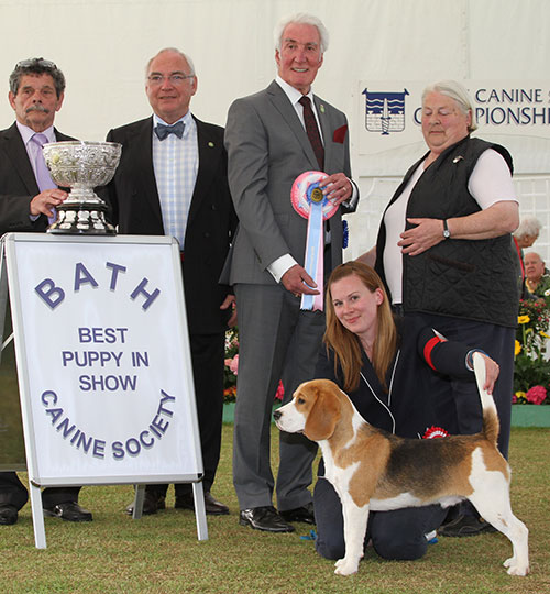 Miss P A Sutton Rossut Endeavoured with BPIS judge Mr S J Mallard, Mr B Ford (Secretary) & Mr W Browne-Cole (Chairman) 