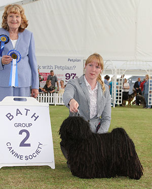 Miss H Watts Ch Moonshadow Kickin Up A Storm (Imp USA) with group judge Mrs S J Garner