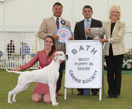 Mrs A Siddle & Miss A Siddle Wilchrimane Frankel (ai) with BPIS judge Mr P Harding, Mr B Ford (Secretary) & Mrs L Salt 