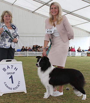 Miss P Hales Sh Ch Laceway Lone Ranger JW with best veteran on the day judge Mrs Lawless