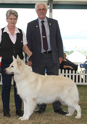 Mr & Mrs M Dennis Bailey Of Sereno Spirit (Imp) with spbeg group judge Mr M Vine