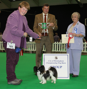 Miss J Clint Papplewick Preacher Man JW Sh.CM with group judge Mrs Z Rawson & Mr J Barber (committee)