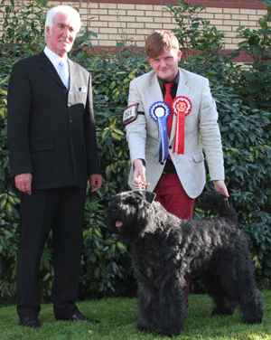 Mrs F Lambert Kanix Olivia with group judge Mr S J Mallard