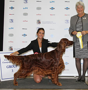 Mr B A Cocker & Miss A C Siddle Sh Ch Copper's War Of Roses with group judge Mrs P Butler-Holley 