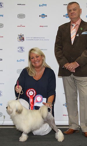 Mrs J Graham Jameneli Wiz Kid with puppy group judge Mr E Paterson