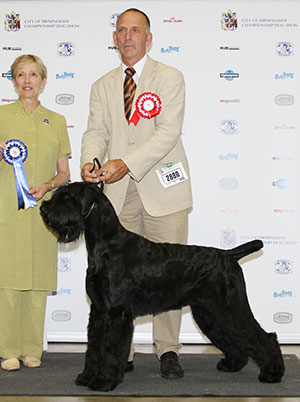 Mr & Mrs K & S Cullen & Mrs R Thomas Ch Philoma Lana Lang with group judge Mrs J A Harriington