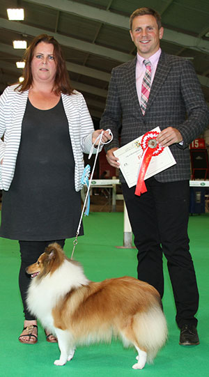 Miss C J Stafford Rannerdale Queen O'the North JW with junior group judge Mr T Isherwood 