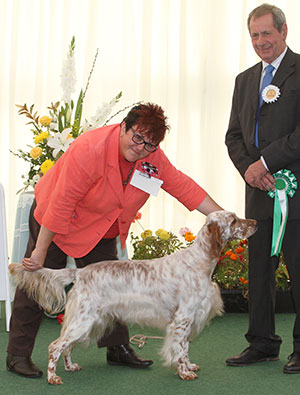 Mrs S Loynd & Miss E Loynd Crimbledale Seaing Stars JW with group judge Mr S A Hollings 