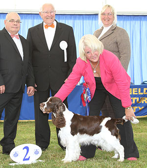Miss S J Corbett Trimere Teresa Green with group judge Mr J N Newton & Mr C Woodward (Committee)