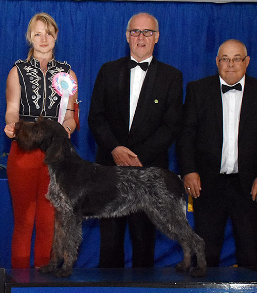 Mr & Mrs P & L & Miss N Johnston Glenquin Athena with Mr M Lancashire (Show Manager) & Mr C Woodward (Committee)