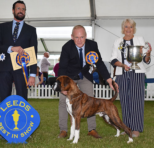 Mr M Griffiths Lanfrese Argento with BIS judge Mr M Cocozza & Mrs E Stannard (Secretary)