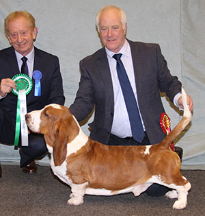 Mr P Freer Ch & It Ch Switherland Smart Image with group judge Mr T H Johnston