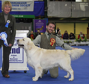 Mr A Trinder Sh Ch Thornywait San Valentino JW Sh.CM with group judge Mrs P D A Williams