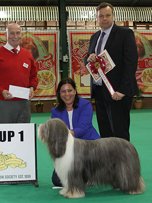 Mr & Mrs W & S M O' Brien Ch Sammara Little Black Dress with group judge Mr J Richie & Mr P Galvin (Royal Canin) 