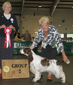 Mrs A E Corbett Trimere Tough Cookie with group judge Mrs P Blay 