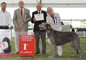Ms C L Pinkney Ch Hydebeck Imperial Dream JW with group judge Mr J Robertson & Mr A Smallman (Natural Instincts)