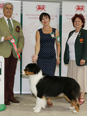 Miss M Spavin Ch & Croat Jun Ch Hearthside Man Of Mystery At Dia with group judge Dr T Jakkel