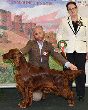 Mr B A Crocker Sh Ch Riverbrue Gloriana with group judge Mrs C Schofield 