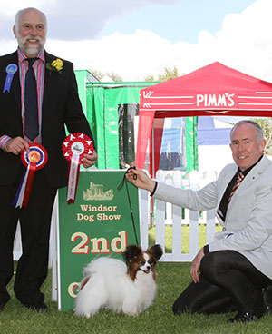 Mr S Carroll & Mr J Newman Ger & Ir Ch Hundebuden's Juno Pondabudens with group judge Mr N Marsh