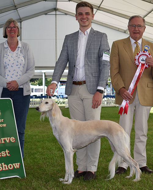Mr B Mansell, Mrs J Duddell & Mr L Johnston Ch Canerikie Catalina with BIS judge Mr R Iving 
